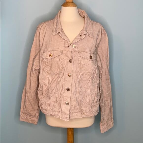 Plus Size Corduroy Blush Pink Jacket - Picture 2 of 6